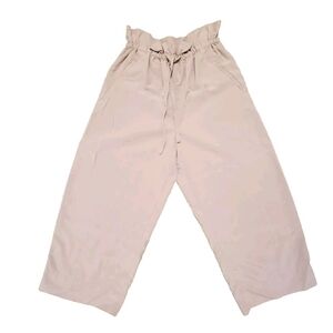The Group Babaton Pull on Pants Beige Pocket Drawstring High Rise Casual